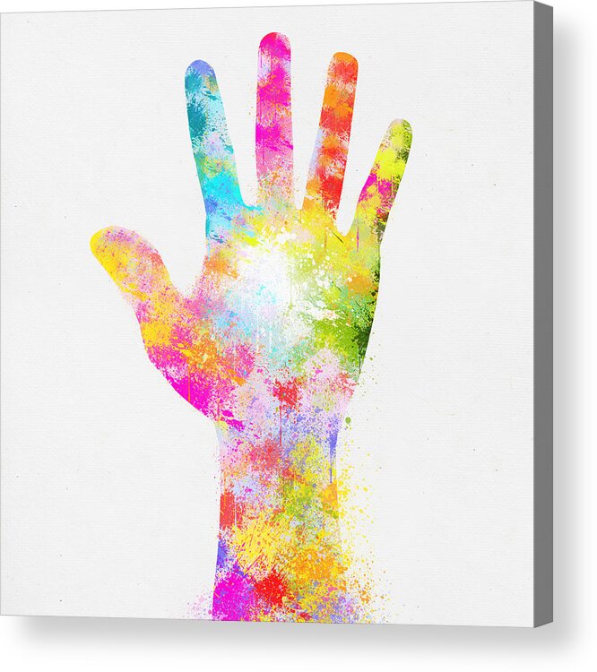 Arm Acrylic Print featuring the painting Colorful Painting Of Hand #1 by Setsiri Silapasuwanchai