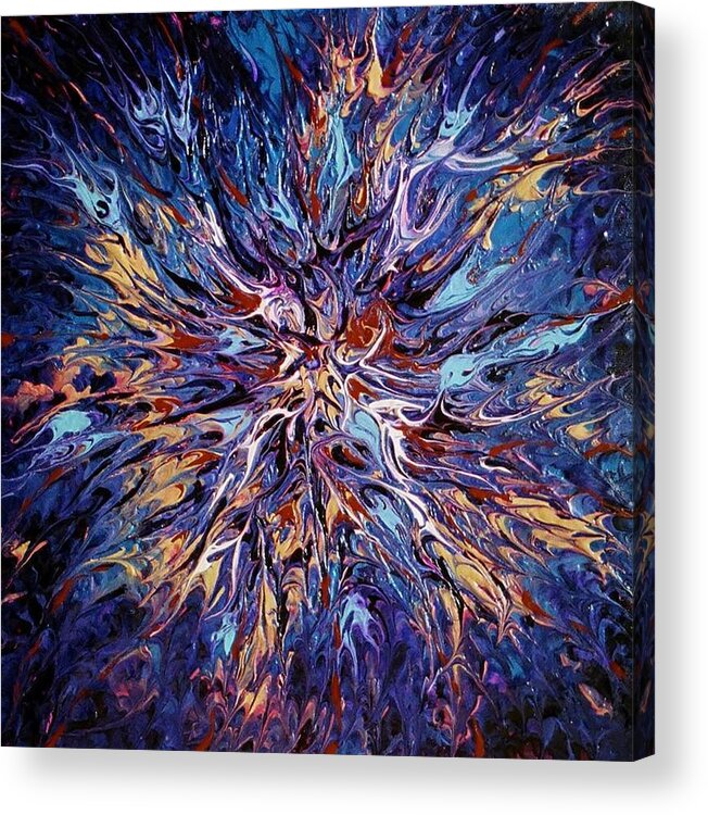 Abstract Acrylic Print featuring the painting Edge of the Universe #1 by Pat Purdy