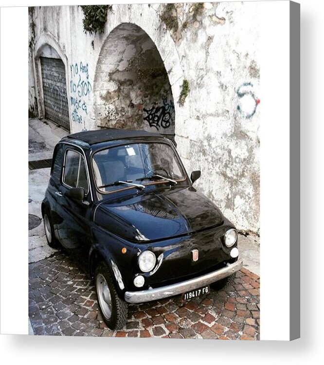Fiat Acrylic Print featuring the photograph #fiat #fiat500 #retro #vintage #car #1 by Michele Stuppiello