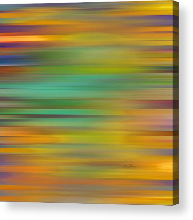 Abstract Acrylic Print featuring the digital art Fiesta - abstract art #2 by Ann Powell