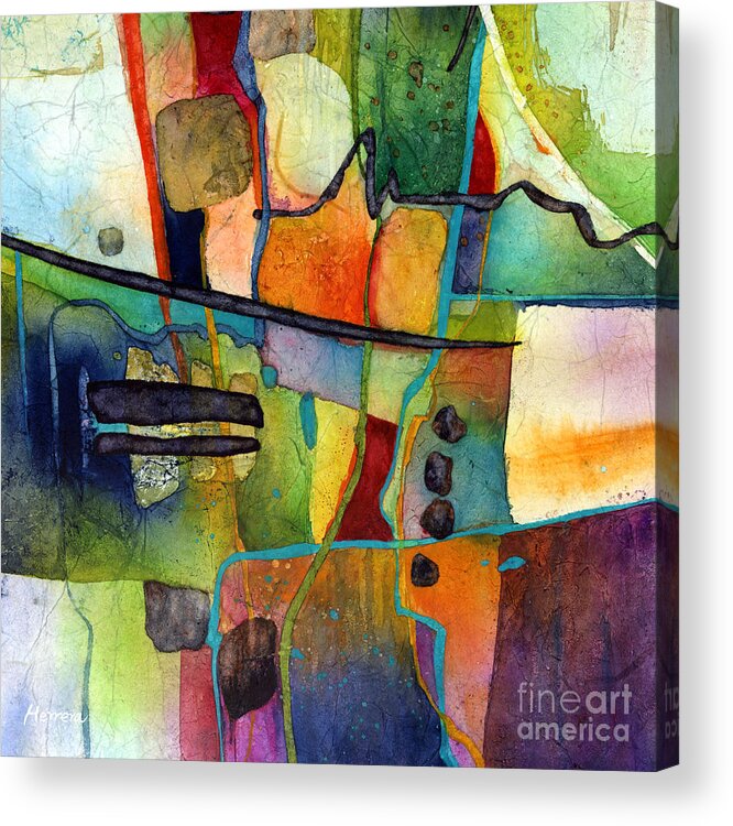 Abstract Acrylic Print featuring the painting Fluvial Mosaic by Hailey E Herrera