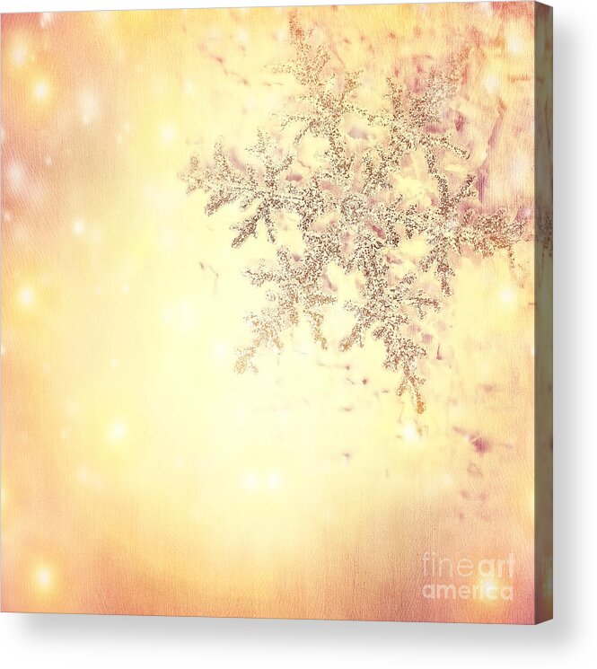 Christmas Acrylic Print featuring the photograph Golden Christmas background #1 by Anna Om