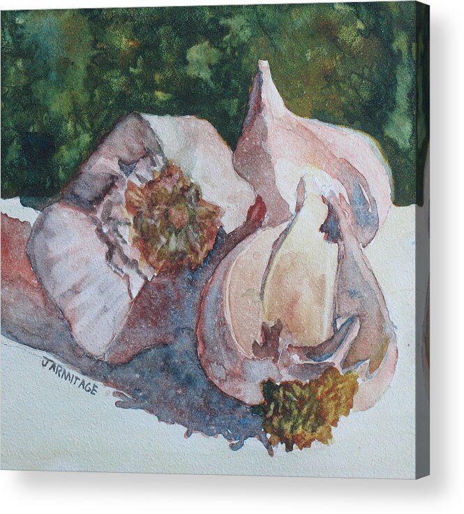 Garlic Acrylic Print featuring the painting Little Garlic II #1 by Jenny Armitage