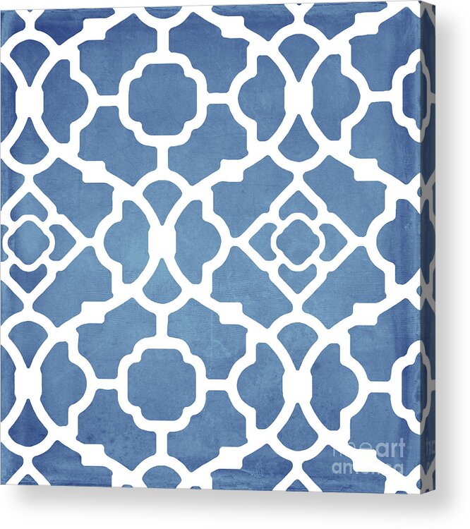 Blue Pattern Acrylic Print featuring the painting Moroccan Blues by Mindy Sommers