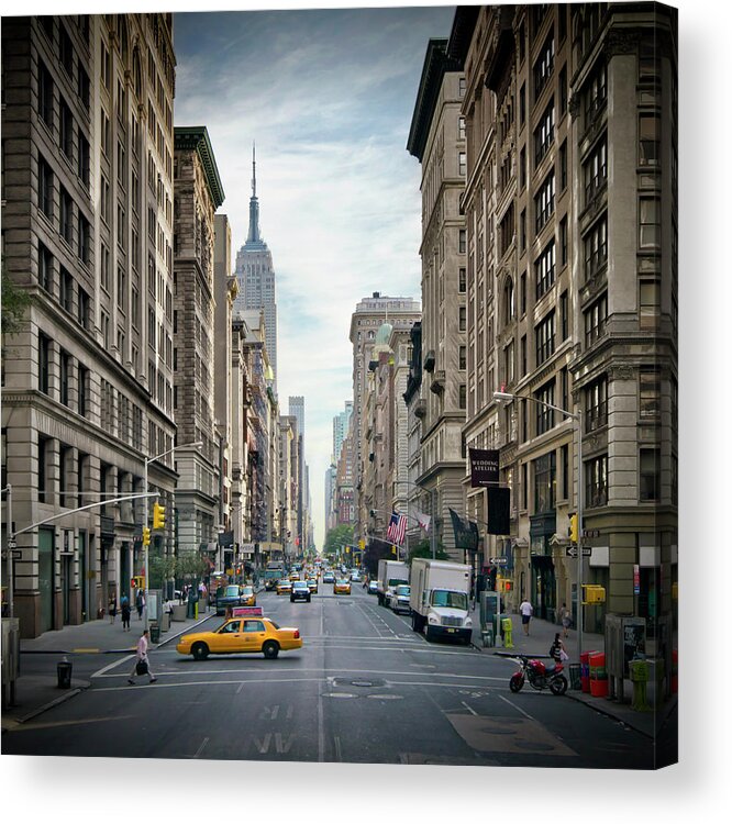 Fifth Avenue Acrylic Print featuring the photograph NEW YORK CITY 5th Avenue #3 by Melanie Viola