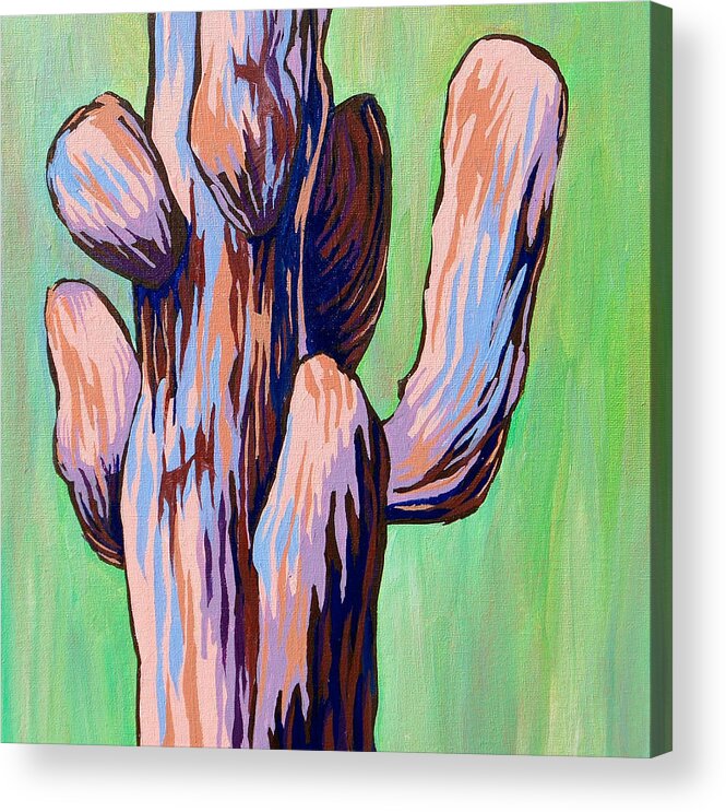 Saguaro Acrylic Print featuring the painting Saguaro 18 #1 by Sandy Tracey