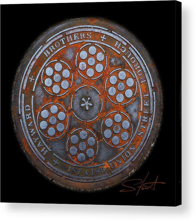 Manhole Acrylic Print featuring the photograph Shield #1 by Charles Stuart