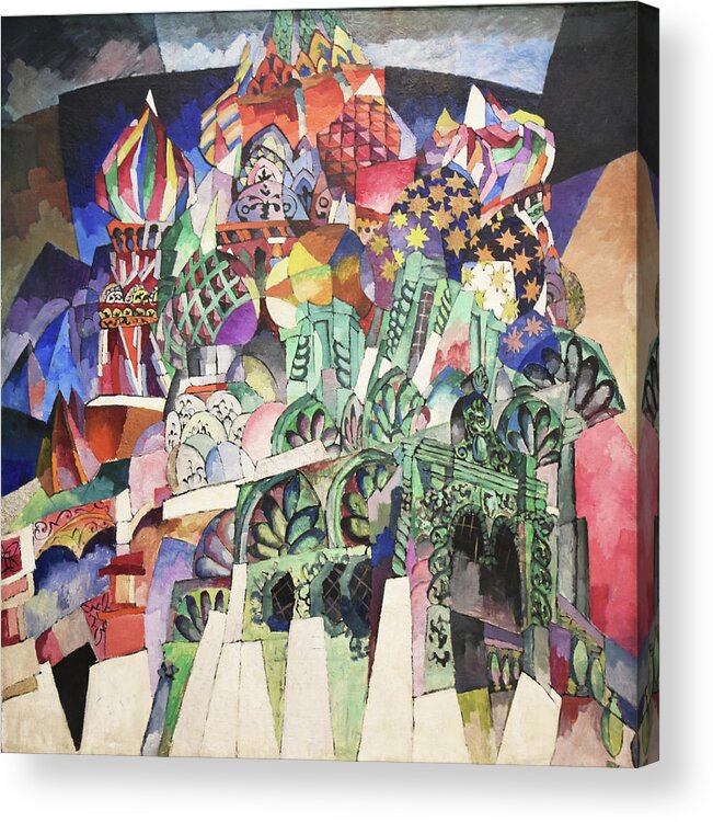 Russian Cubism Acrylic Print featuring the painting St. Basil's Cathedral by Aristarkh Lentulov