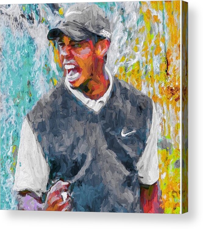 Love Acrylic Print featuring the photograph #tiger #tigerwoods #golf #progress #1 by David Haskett II