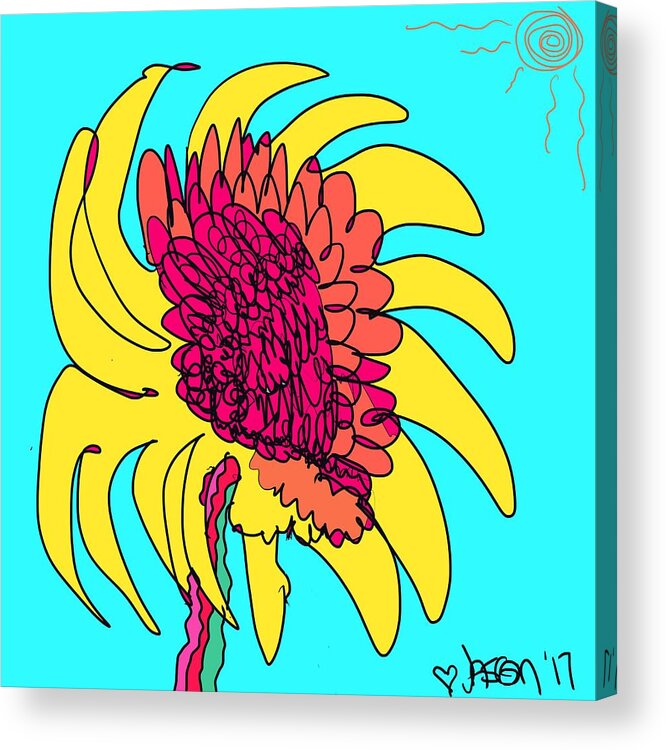 Flower Acrylic Print featuring the digital art Yes. This Is A Flower, Child #1 by Jason Nicholas
