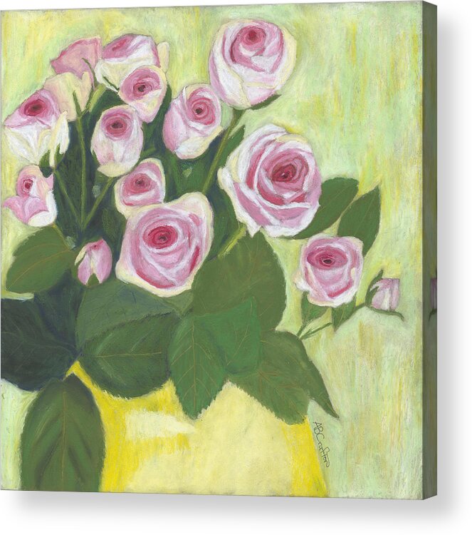 Roses Acrylic Print featuring the painting 15 Pinks by Arlene Crafton