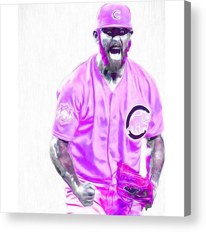 Mets Acrylic Print featuring the photograph Chicago Cubs Ace Jake Arietta. No No #2 #2 by David Haskett II