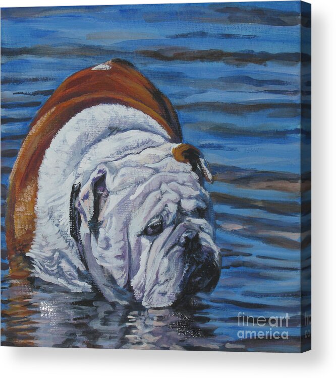 English Bulldog Acrylic Print featuring the painting English Bulldog #2 by Lee Ann Shepard