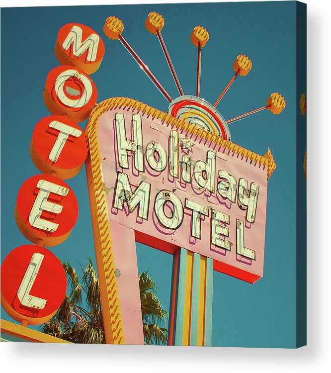 Las Vegas Acrylic Print featuring the digital art Holiday Motel, Las Vegas #1 by Jim Zahniser