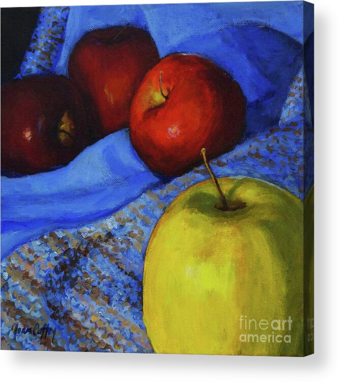 Apples Acrylic Print featuring the painting Its Okay To Be Different by Joan Coffey
