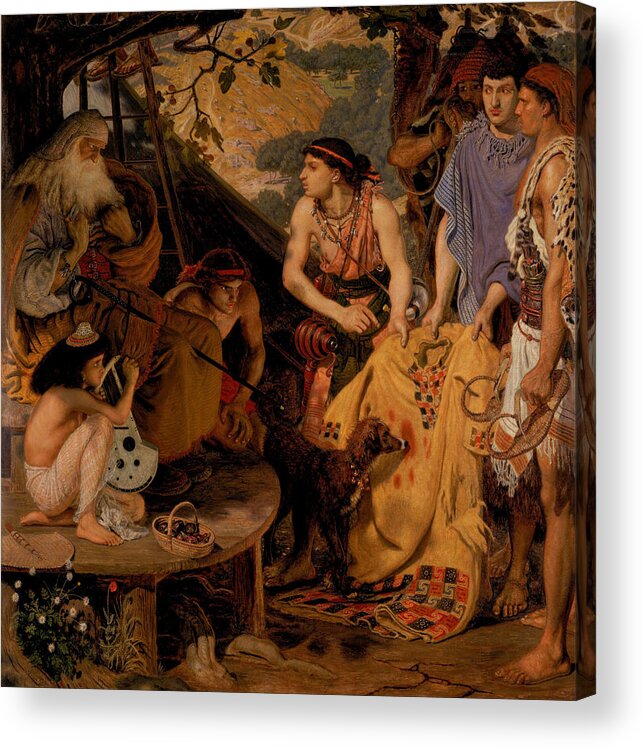 Ford Madox Brown (calais 1821-1893 London) Acrylic Print featuring the painting The Coat of Many Colours by MotionAge Designs