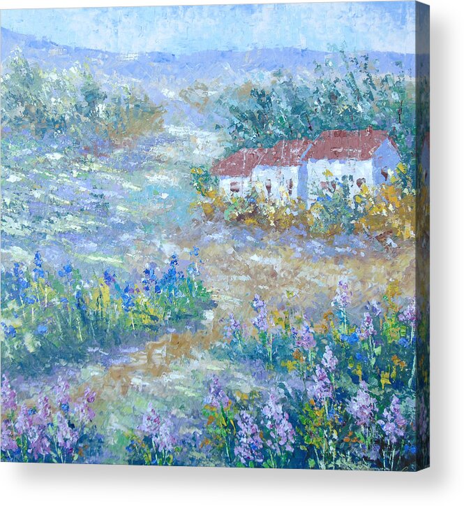 Provence Acrylic Print featuring the painting Village de Provence #3 by Frederic Payet