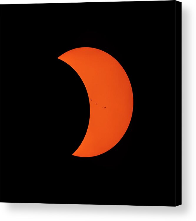 2017 Partial Solar Eclipse From New Jersey At 319 Acrylic Print featuring the photograph 2017 Partial Solar Eclipse from New Jersey at 319 by Terry DeLuco