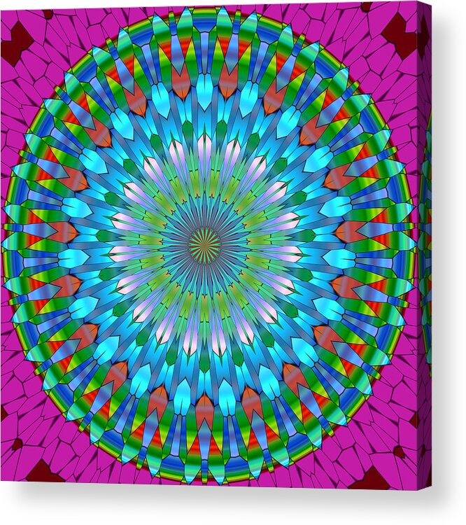 Mandala Acrylic Print featuring the digital art Mandala ornament #23 by Miroslav Nemecek