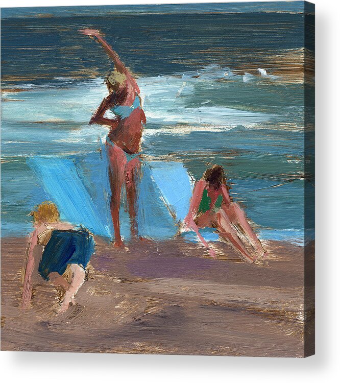 Beach Acrylic Print featuring the painting Untitled #229 by Chris N Rohrbach