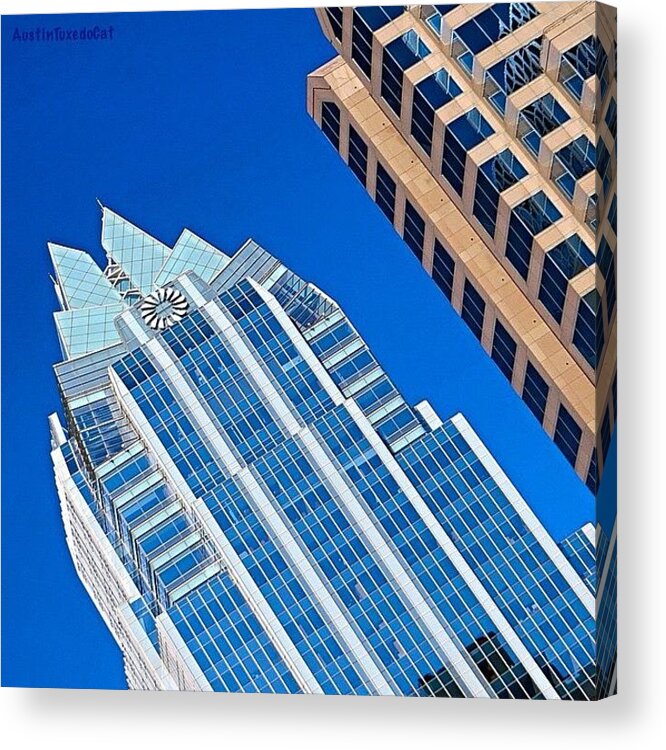 Beautiful Acrylic Print featuring the photograph #beautiful #bluesky And The Frost Bank #3 by Austin Tuxedo Cat