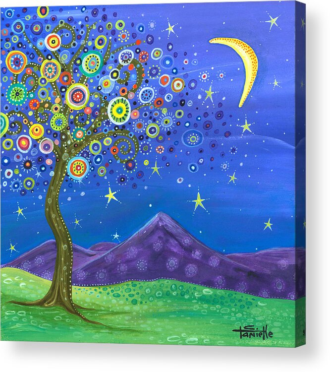 Dreaming Tree Acrylic Print featuring the painting Believe in Your Dreams #1 by Tanielle Childers