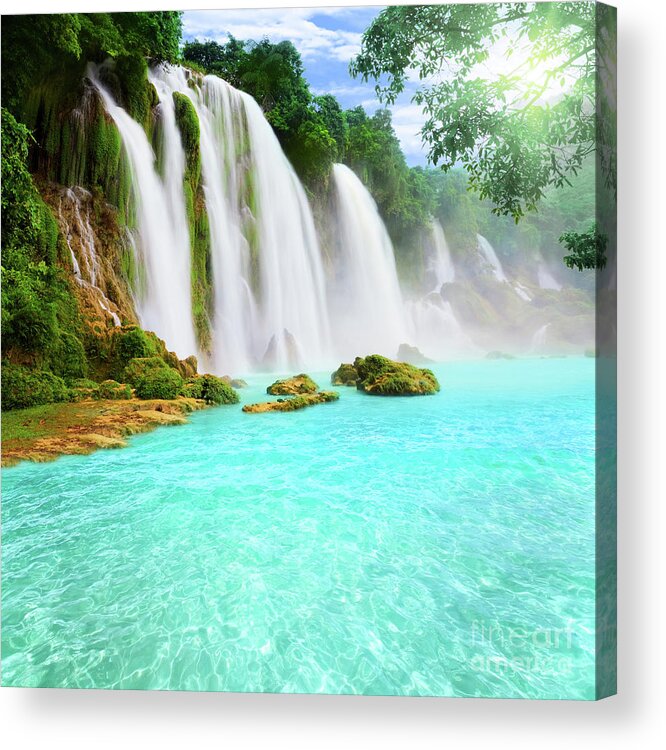 Waterfall Acrylic Print featuring the photograph Detian waterfall #3 by MotHaiBaPhoto Prints