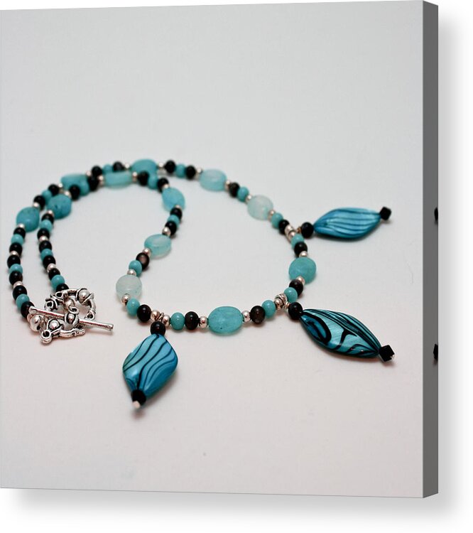 Handmade Acrylic Print featuring the jewelry 3564 Shell and Semi Precious Stone Necklace by Teresa Mucha