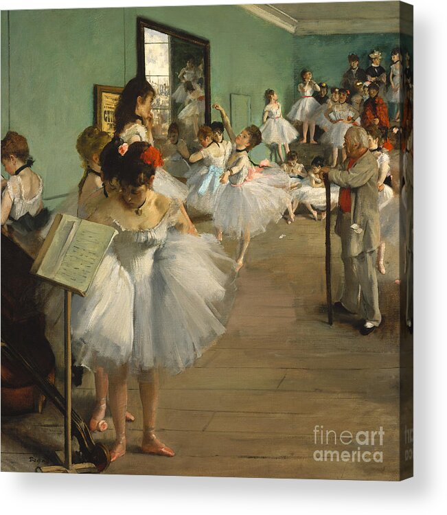 Degas Acrylic Print featuring the painting The Dance Class by Edgar Degas