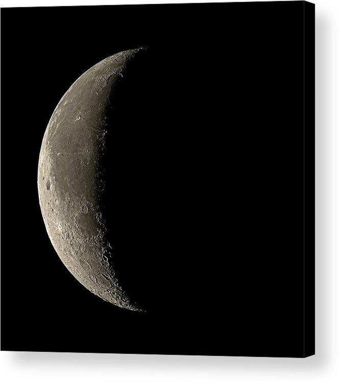 Moon Acrylic Print featuring the photograph Waning Crescent Moon by Eckhard Slawik