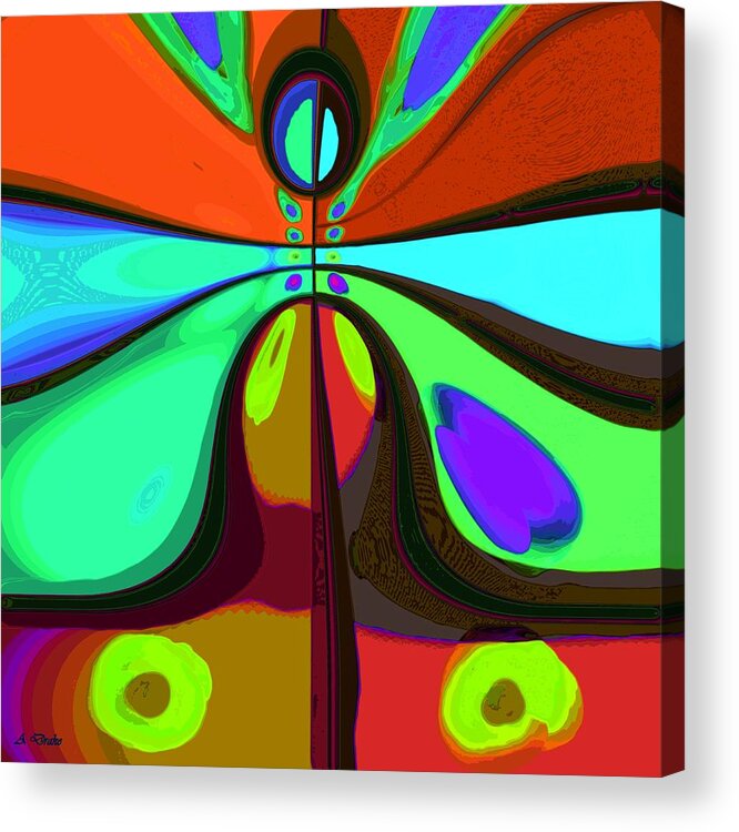 60s Acrylic Print featuring the digital art 60s Free Love by Alec Drake