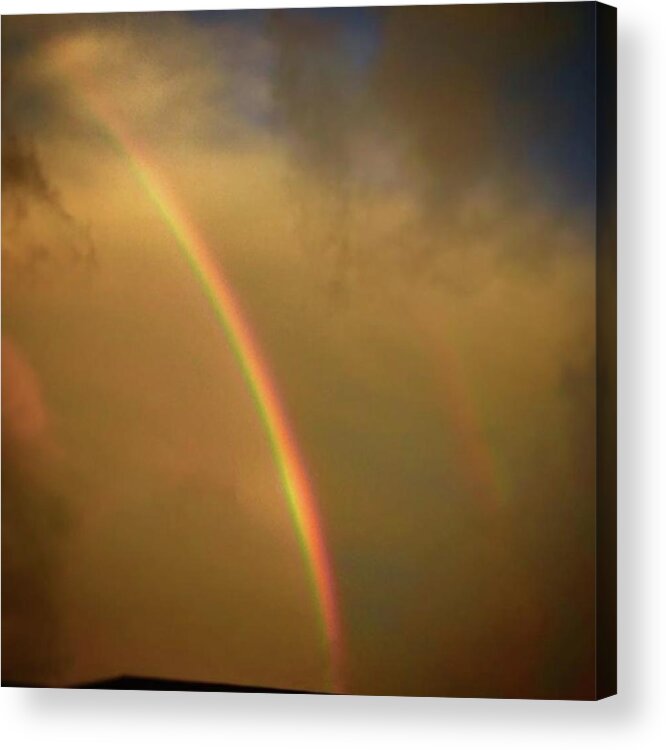 Outdoors Acrylic Print featuring the photograph A Beautiful Rainbow This Evening! by Percy Bohannon