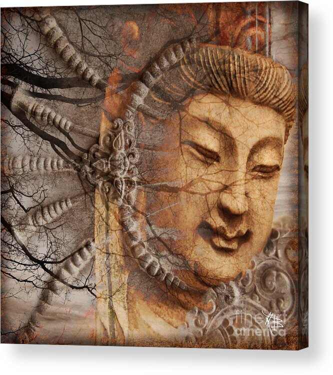 Guan Yin Acrylic Print featuring the digital art A Cry Is Heard by Christopher Beikmann