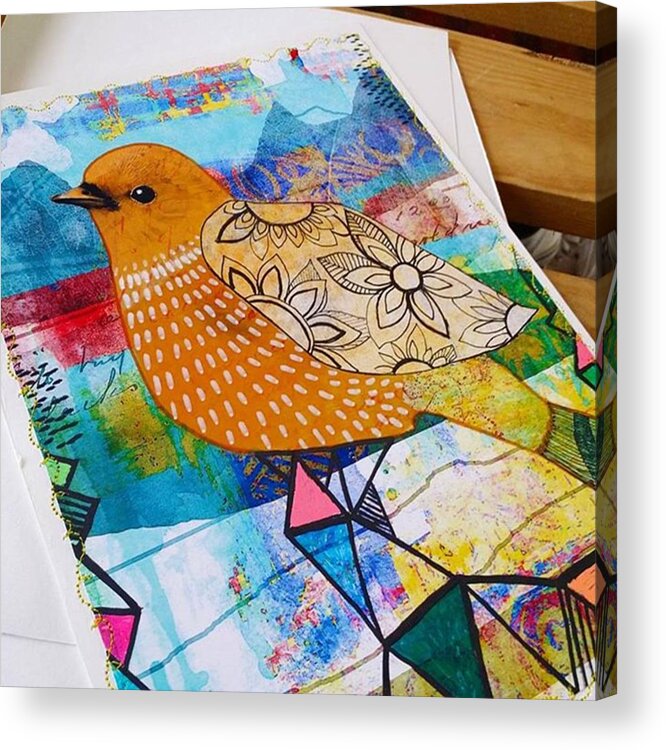 Digitalcollage Acrylic Print featuring the photograph A Little #digitalcollage #doodles by Robin Mead