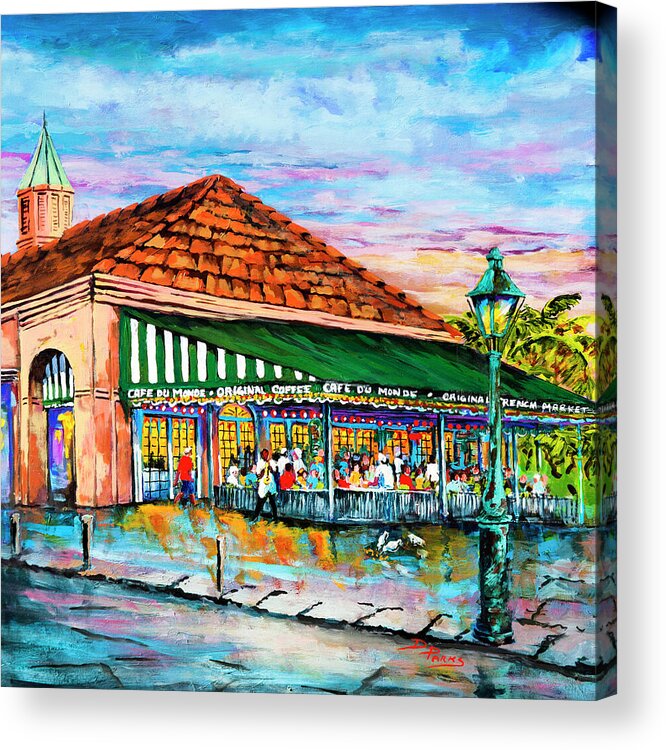 New Orleans Art Acrylic Print featuring the painting A Morning at Cafe du Monde by Dianne Parks