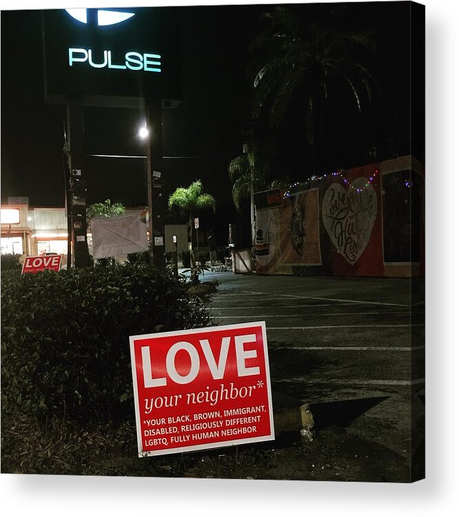 Pluse Acrylic Print featuring the photograph A Night Walk in Orlando by Chris Hood