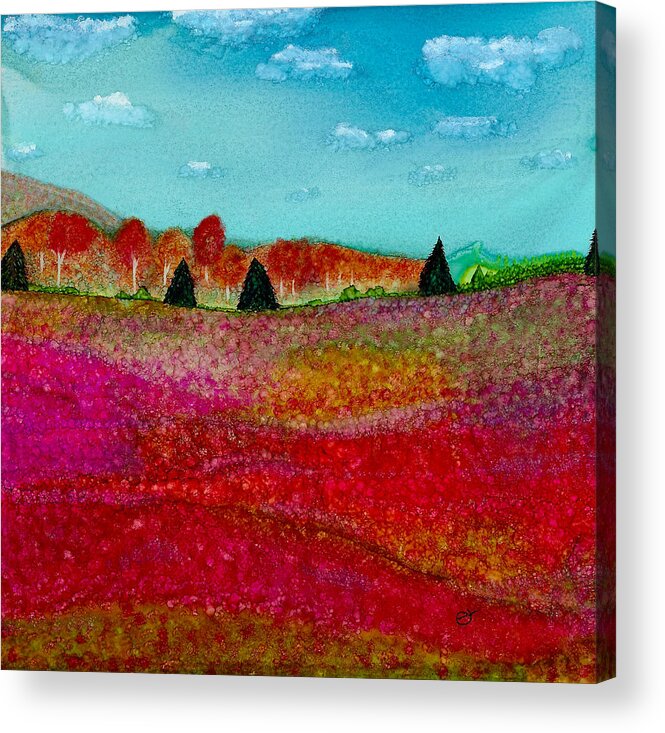 Blueberry Fields Acrylic Print featuring the painting A Special Time of Year by Eli Tynan