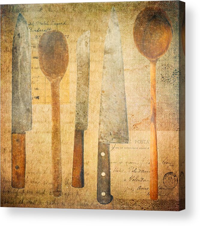 Kitchen Tools Acrylic Print featuring the digital art A Woman's Tools by Lisa Noneman