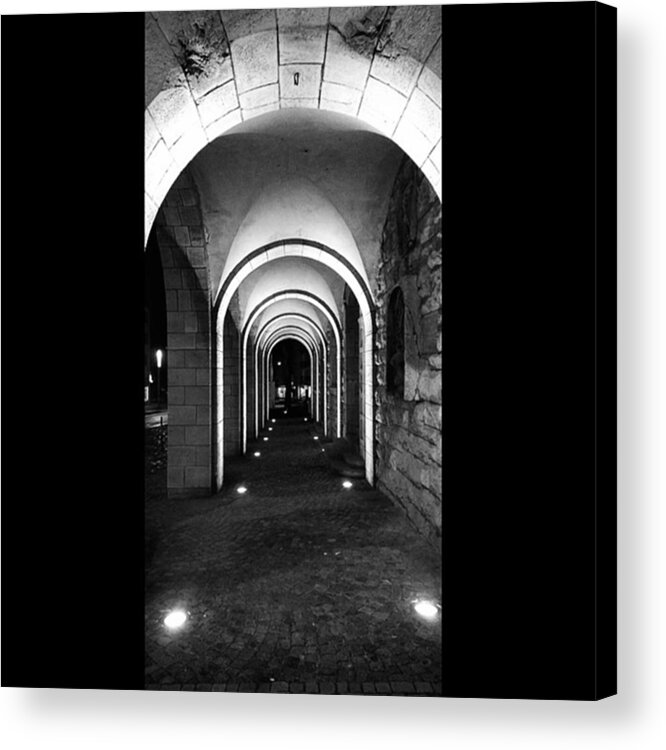 Monochrome Acrylic Print featuring the photograph Abend In #nordhausen 
#monochrome #bnw by Mandy Tabatt