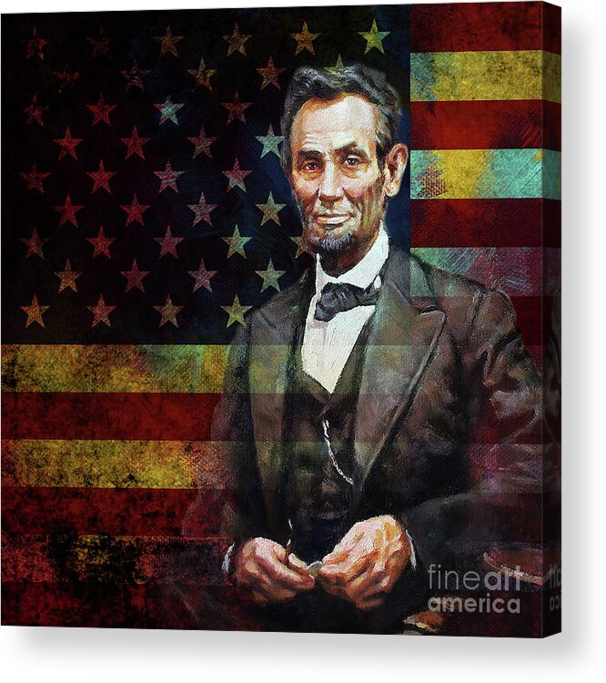 American Acrylic Print featuring the painting Abraham Lincoln the President by Gull G