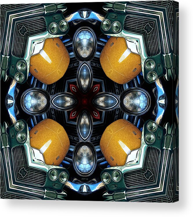 Kaleidoscope Acrylic Print featuring the photograph Abstract Auto Artwork One by Phil Perkins