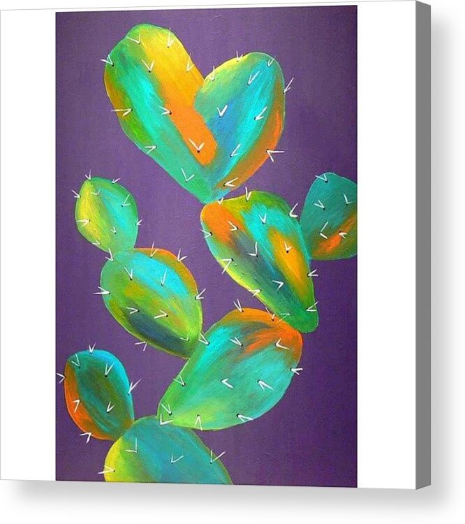 Prickleypear Acrylic Print featuring the photograph Abstract Cactus by Karyn Robinson