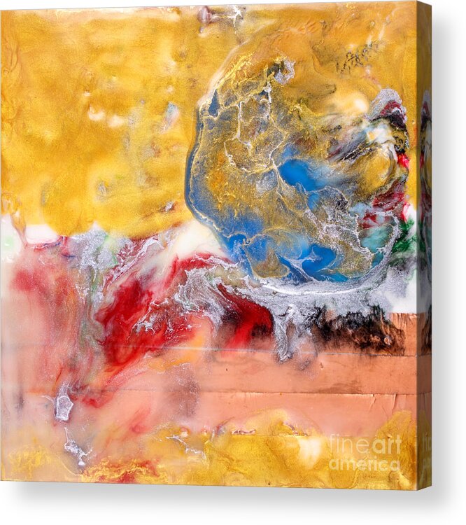 Encaustic Acrylic Print featuring the painting Abstract Encaustic Painting by Edward Fielding