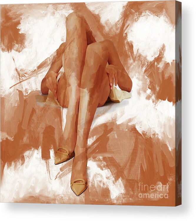 Long Legs Acrylic Print featuring the painting Abstract Female Legs 02 by Gull G