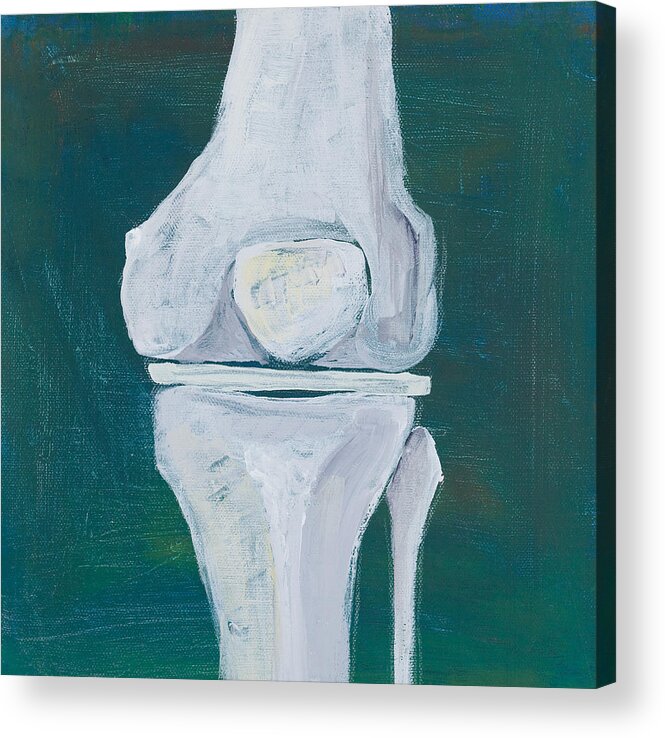 Bone Acrylic Print featuring the painting Abstract Knee by Sara Young