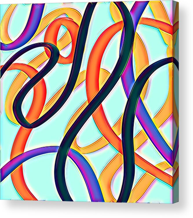 Abstract Acrylic Print featuring the digital art Abstract Lines by David G Paul