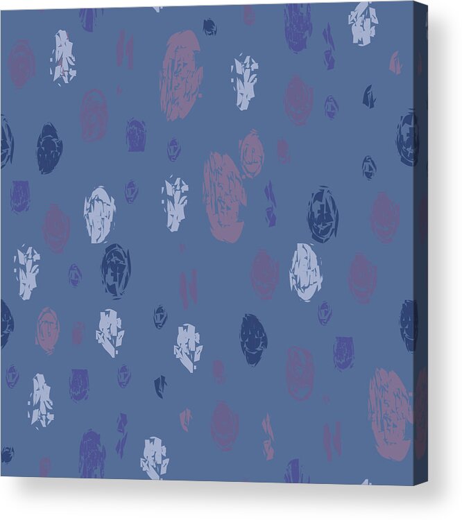 Blue Acrylic Print featuring the digital art Abstract Rain on Blue by April Burton