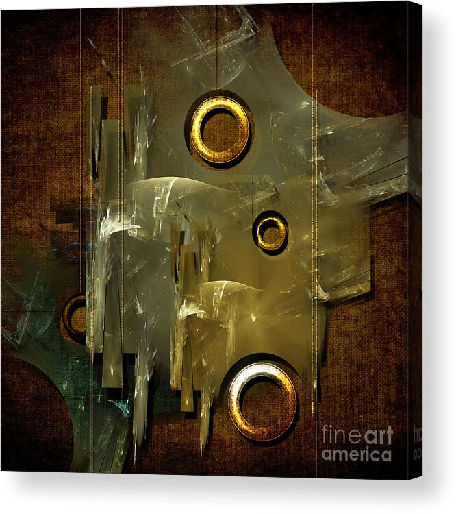 Abstract Acrylic Print featuring the digital art Abstract rings by Alexa Szlavics