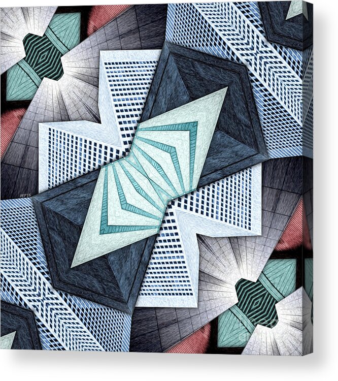 Collage Acrylic Print featuring the digital art Abstract Structural Collage by Phil Perkins