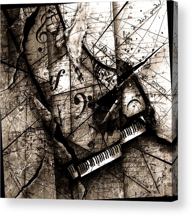 Piano Acrylic Print featuring the digital art Abstracta 27 The Grand Illusion by Gary Bodnar